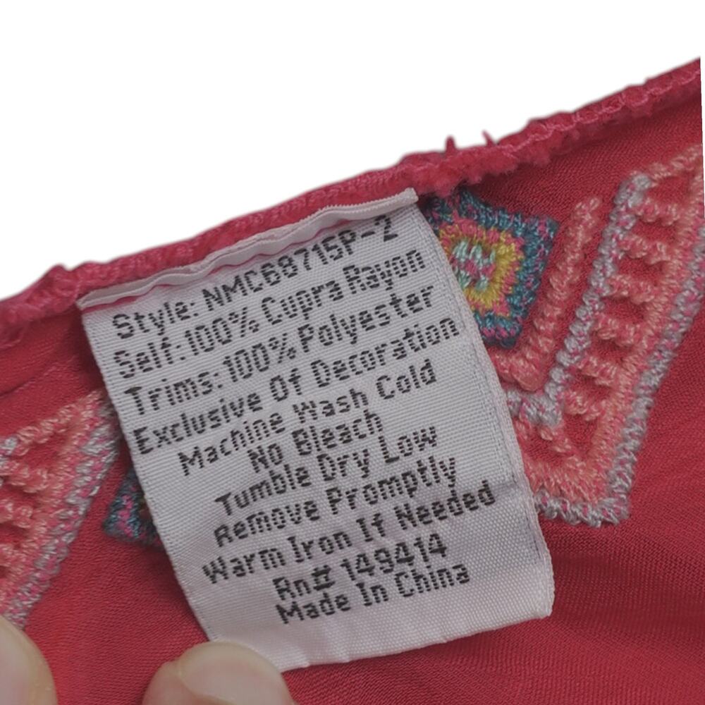 Johnny Was Berry Pink Embroidered Tunic Top Petite Small PS Boho Floral Rayon - Picture 5 of 16